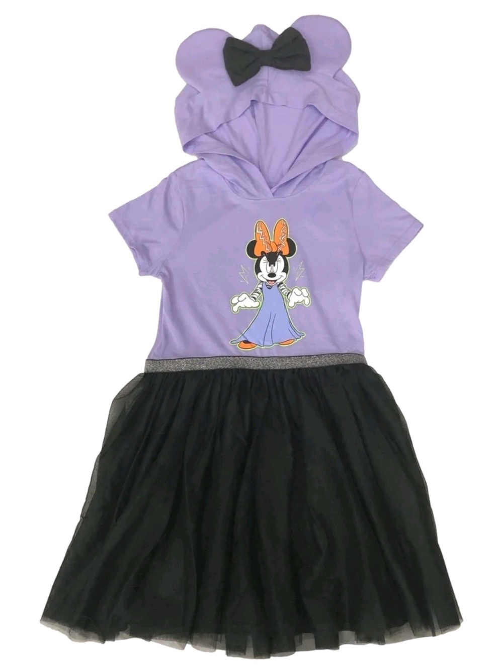 👻 Purple Minnie Mouse Hooded Halloween Tulle Dress XL 14/16